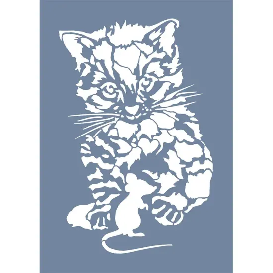 EHH11 Kedi Desen Stencil 21x30cm