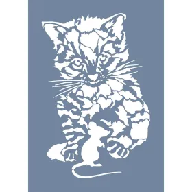 EHH11 Kedi Desen Stencil 25x35cm