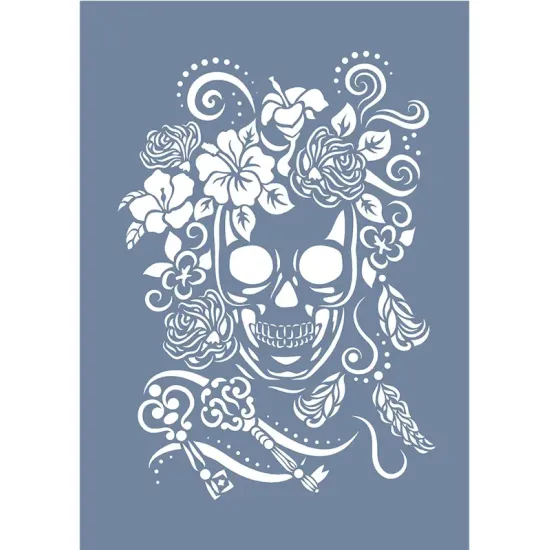 EHK04 Skull Desen Stencil 21x30cm