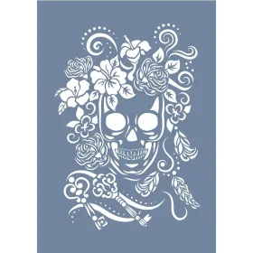 EHK04 Skull Desen Stencil 25x35cm