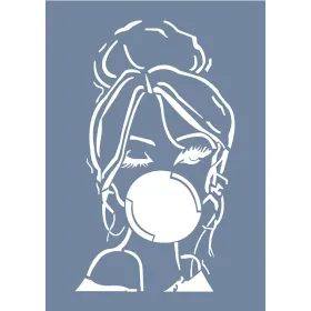 EHK09 Kadın Portre Desen Stencil 21x30cm