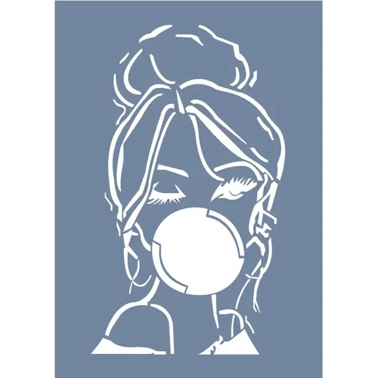 EHK09 Kadın Portre Desen Stencil 21x30cm