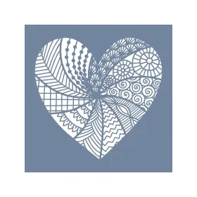 EHKP10 Kalp Desen Stencil 10x10cm