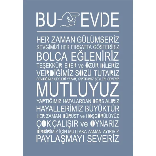 EHKR01 Ev Kuralları Desen Stencil 21x30cm