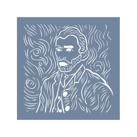 EHS01 Vincent Van Gogh Desen Stencil 20x20cm