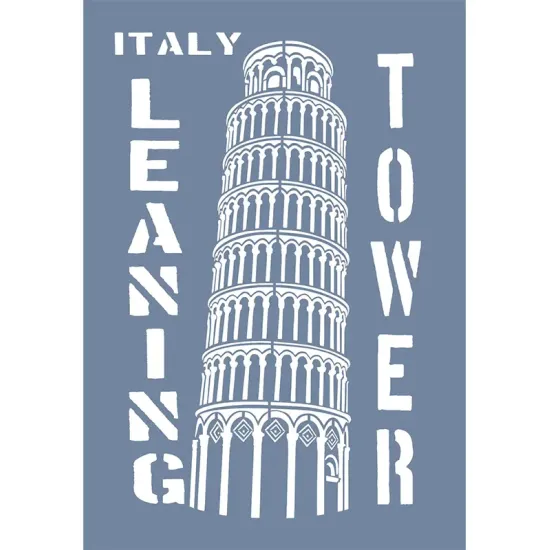 EHŞR06 Pisa Kulesi Desen Stencil 35x50cm