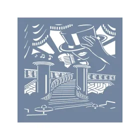 EHŞR09 Şarkıcı Kadın Desen Stencil 45x45cm