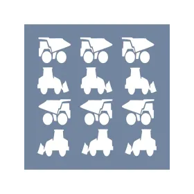 EHTŞ19 İş Makinası Desen Stencil 20x20cm
