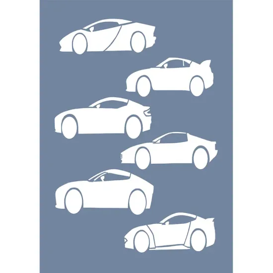 EHTŞ31 Yarış Arabası Desen Stencil 25x35cm