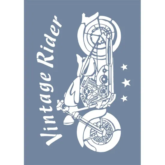 EHY02 Vintage Rider Desen Stencil 21x30cm