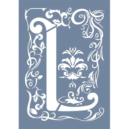 EHY51 L Harf Tribal Desen Stencil 25x35cm
