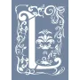 EHY51 L Harf Tribal Desen Stencil 25x35cm