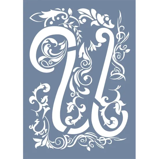 EHY67 U Harf Tribal Desen Stencil 21x30cm