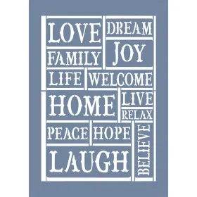 EHY71 Pozitif Duygular Desen Stencil 21x30cm
