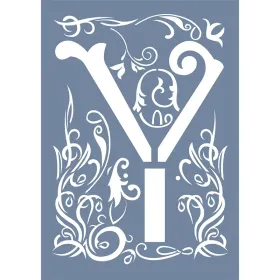 EHY74 Y Harf Tribal Desen Stencil 21x30cm