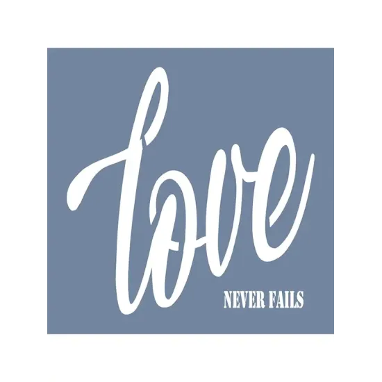 EHY79 Love Never Fails Desen Stencil 60x60cm