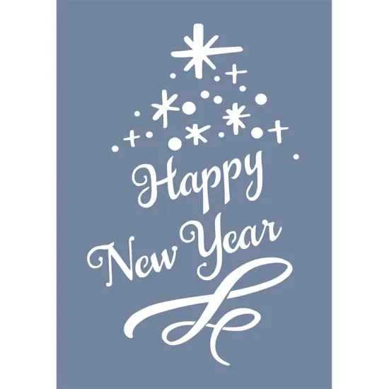 EHYB54 Happy New Year Yılbaşı Stencil 21x30cm