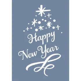 EHYB54 Happy New Year Yılbaşı Stencil 25x35cm