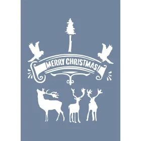 EHYB63 Merry Christmas Yılbaşı Desen Stencil 25x35cm