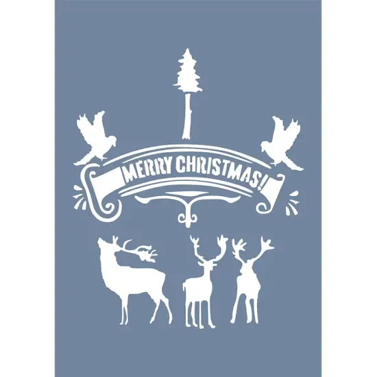 EHYB63 Merry Christmas Yılbaşı Desen Stencil 25x35cm