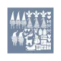 EHYB66 Yılbaşı Süsleri Desen Stencil 45x45cm