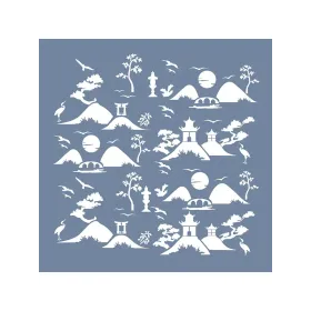 JP02 Japon Bahçesi Stencil 45x45cm