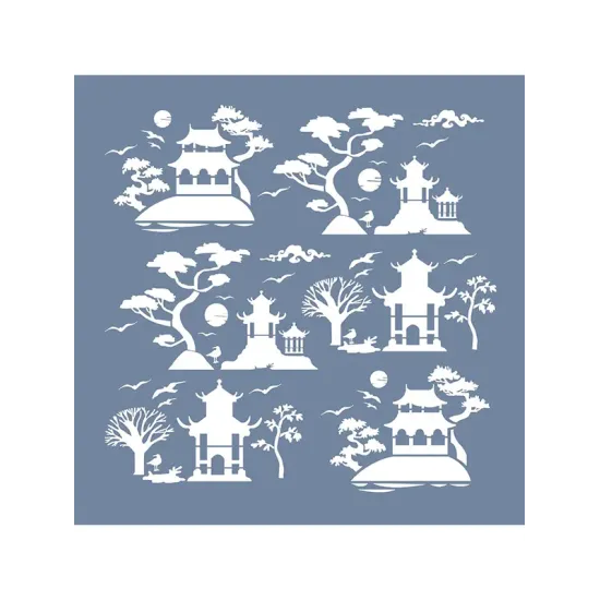 JP03 Japon Bahçesi Stencil 45x45cm