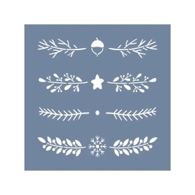 EHB70 Bitki Desen Stencil 20x20cm