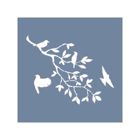 EHB158 Kuş ve Dal Stencil 20x20cm