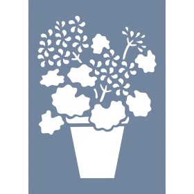 EHB191 Saksı Çiçek Stencil 21x30cm