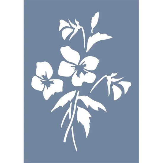 EHB226 Çiçekli Stencil 25x35cm
