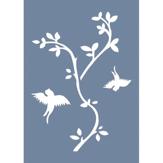 EHB259 Kuş ve Dal Stencil 21x30cm