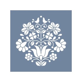 EHB290 Kuş ve Çiçek Stencil 60x60cm