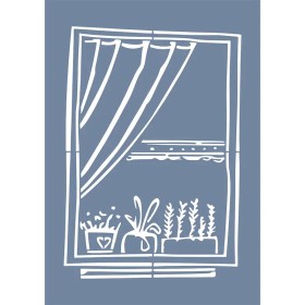 EHDK07 Pencere Stencil 25x35cm