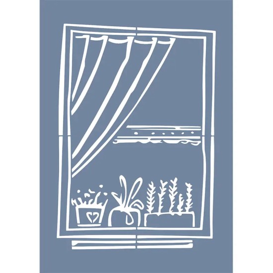 EHDK07 Pencere Stencil 25x35cm