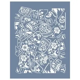 EHFY63 Mozaik Çiçek Stencil 35x45cm