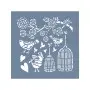 EHH82 Kuş ve Çiçek Stencil 40x40cm