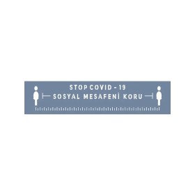 EHSM06 Sosyal Mesafe Stencil 13x57cm