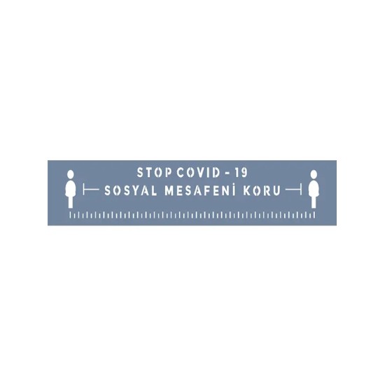 EHSM06 Sosyal Mesafe Stencil 13x57cm