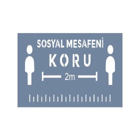 EHSM07 Sosyal Mesafe Stencil 21x30cm