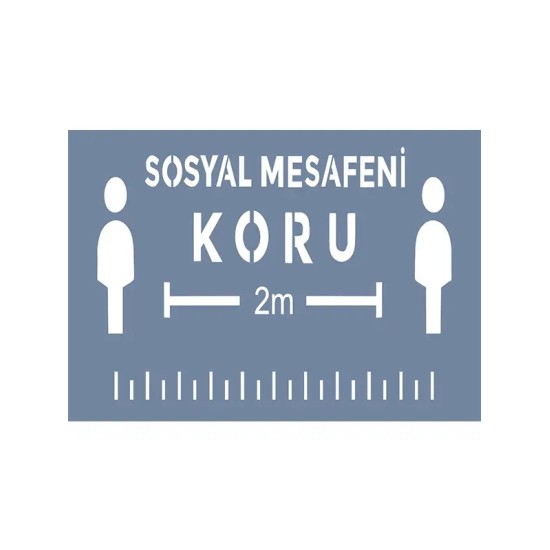 EHSM07 Sosyal Mesafe Stencil 21x30cm