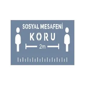 EHSM07 Sosyal Mesafe Stencil 25x35cm