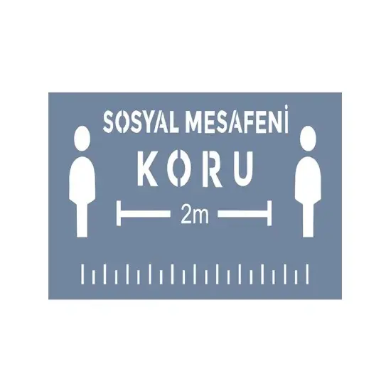 EHSM07 Sosyal Mesafe Stencil 25x35cm