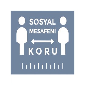 EHSM08 Sosyal Mesafe Stencil 40x40cm
