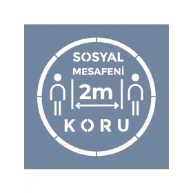 EHSM09 Sosyal Mesafe Stencil 60x60cm
