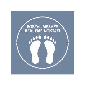 EHSM11 Sosyal Mesafe Stencil 40x40cm