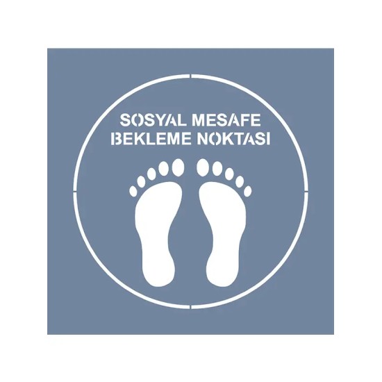 EHSM11 Sosyal Mesafe Stencil 40x40cm