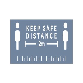 EHSM18 Sosyal Mesafe Stencil 21x30cm