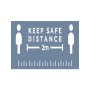 EHSM18 Sosyal Mesafe Stencil 25x35cm