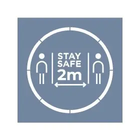 EHSM21 Sosyal Mesafe Stencil 20x20cm